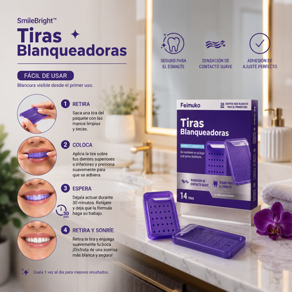 SmileBright™Tiras blanqueadoras dentales de fácil aplicación