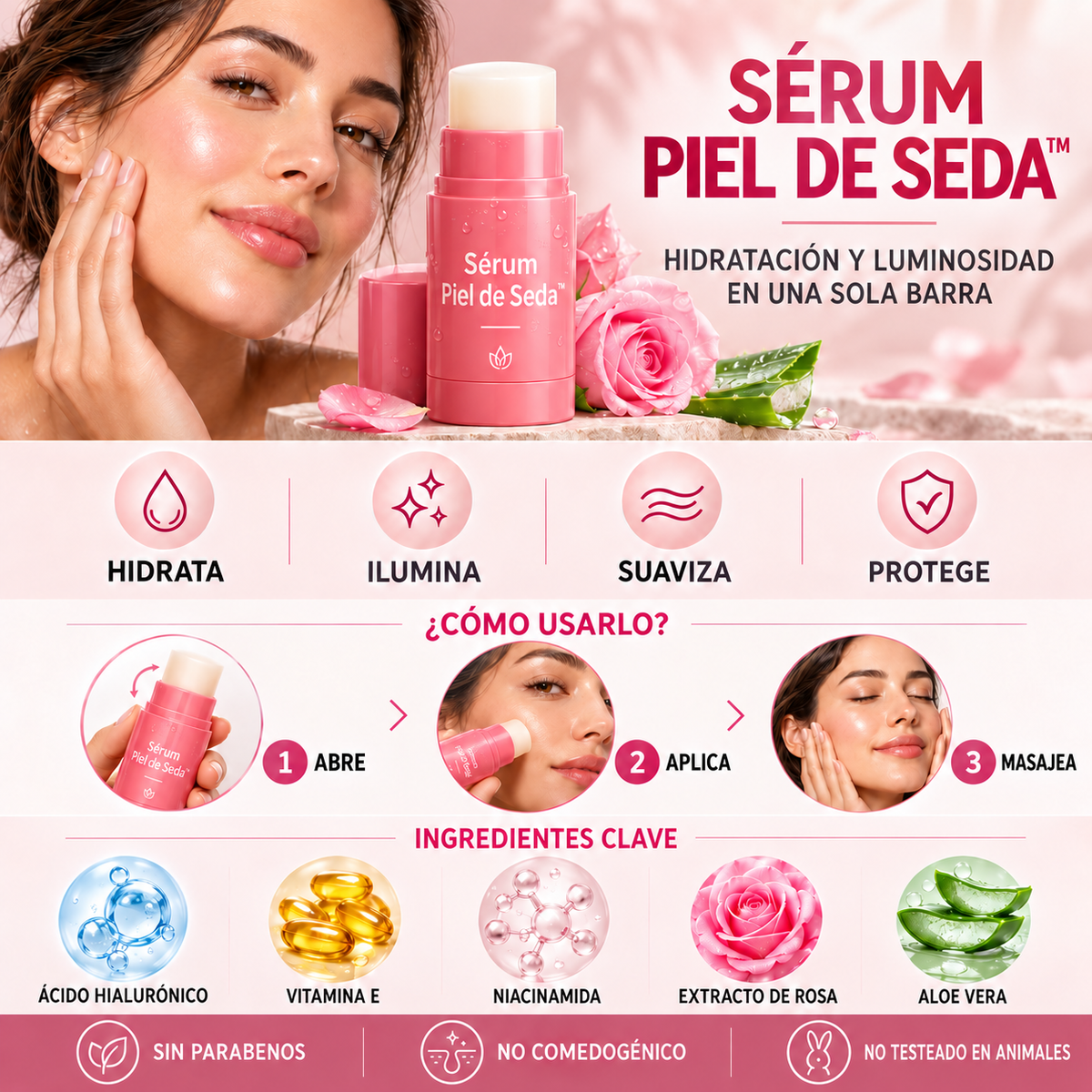 Sérum Piel de Seda™-Packs 2 Serum Facial en Barra  Rejuvenecedor