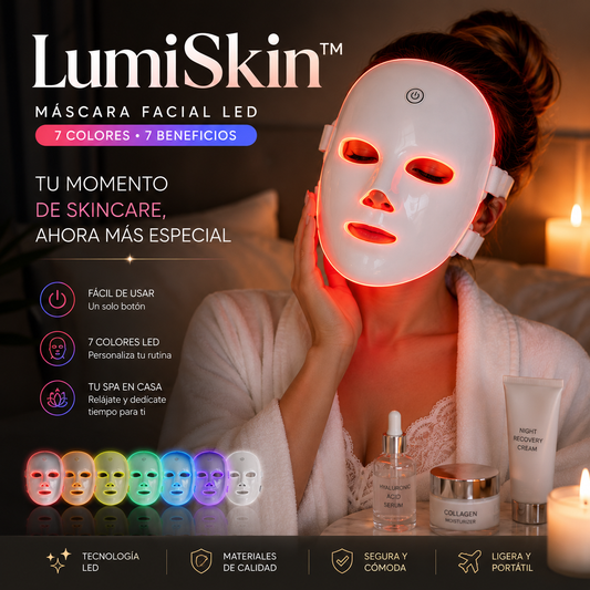 ✨ LumiSkin™ Máscara Facial LED 7 en 1